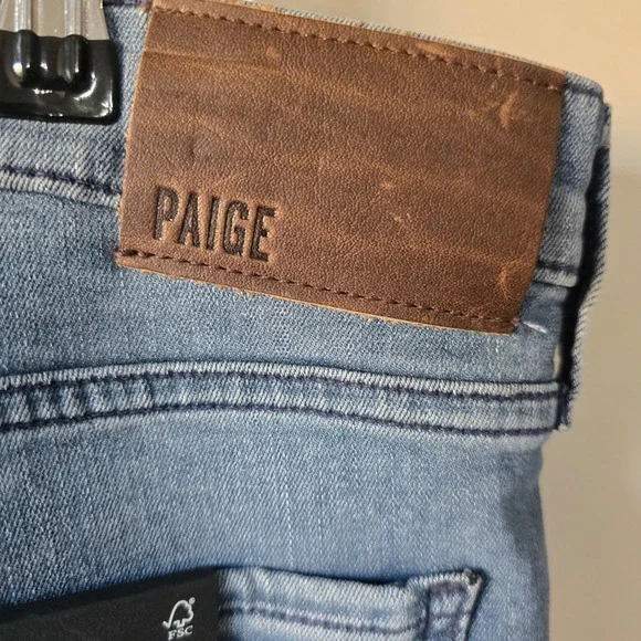 PAIGE Lennox Mens Jeans Medium Wash Straight Fit Transcended Denim Size 38